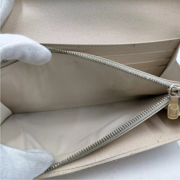 Louis Vuitton LV Long Wallet Portefeuille Sarah White Damier Azur - Picture 6 of 9